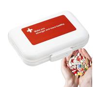 Pastillero cuadrado pequeño, organizador diario de píldoras, 4.33 x 2.95 x 1.18 pulgadas, compartimento segmentado, caja de medicamentos portátil de viaje, almacenamiento semanal de medicamentos para