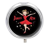 Pastillero Dancing Mom con 3 compartimentos, pequeño, portátil, organizador de pastillas para bolso de bolsillo