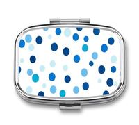 Pastillero de 2 compartimentos con puntos planos, portátil, organizador de píldoras de viaje para bolso de bolsillo