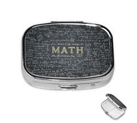 Pastillero de 2 compartimentos, mini pastillero para medicamentos, soporte para pastillero de matemáticas, bolsillo impermeable, contenedor de píldoras de metal decorativo, organizador de pastillas