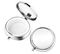 Pastillero De 2 Piezas Pastillero Pequeño para Bolso O Bolsillo Pastillero Lindo Portátil Pastillero De Metal Medicina Decorativa Vitaminas Aceite De Pescado Y Suplementos Organizador (Plata)