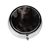 Pastillero de 3 compartimentos con diseño de Labrador negro adoptivo y curioso, organizador portátil