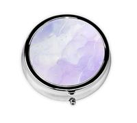 Pastillero de 3 compartimentos con diseño de mármol morado pastel líquido, organizador portátil
