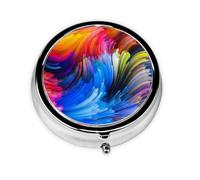 Pastillero de 3 compartimentos con diseño de pintura de diamantes en colores brillantes, organizador portátil