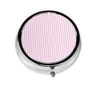 Pastillero de 3 compartimentos con espejo, color rosa claro, organizador de pastillas para bolso y bolsillo organizador de vitaminas