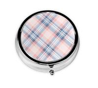 Pastillero de 3 compartimentos con espejo, color rosa y azul, organizador de pastillas pequeño para bolso y organizador de vitaminas