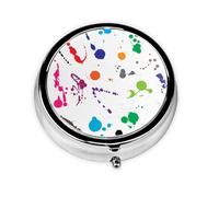 Pastillero de 3 compartimentos con estampado de salpicaduras de pintura abstracta, organizador portátil