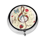 Pastillero de 3 compartimentos con línea de espejo, caja de tableta de mariposa, organizador de pastillas pequeño para bolso y organizador de vitaminas de bolsillo