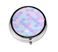 Pastillero de 3 compartimentos con tatuaje de sirena, una caja de medicamentos portátil que contiene vitaminas, medicamentos, aceite de pescado y suplementos.