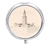 Pastillero De 3 Compartimentos Historietas Pastillero Con Espejo, Caja De Almacenamiento Portátil Redonda A De Humedad, Distribuidor De Metal, Regalo Único