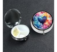 Pastillero de 3 compartimentos para bolsillo o bolso, mini pastillero de metal, organizador de vitaminas, organizador de vitaminas, contenedor portátil para guardar suplementos y vitaminas