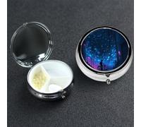 Pastillero de 3 compartimentos para bolsillo o bolso, mini pastillero de metal que brilla en la oscuridad, organizador de vitaminas, contenedor portátil para pastillas de viaje para guardar