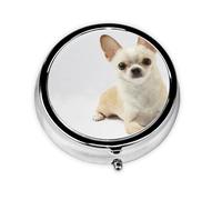 Pastillero de 3 compartimentos para Chihuahua, animales salvajes aislados, mamífero de raza pura, organizador portátil