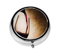 Pastillero de 3 compartimentos para copa de vino tinto, organizador portátil