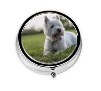 Pastillero de 3 compartimentos para perros Westie Lawn West Highland White Terrier, organizador portátil