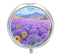 Pastillero de 3 compartimentos para plantas y flores, pastillero de viaje con espejo, impermeable, organizador de píldoras medicinales 3 veces al día, contenedor portátil para bolso y bolsillo