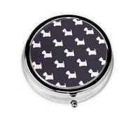 Pastillero de 3 compartimentos para West Highland Terrier, organizador portátil