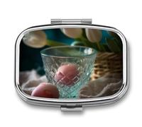 Pastillero de 3 compartimentos, redondo, organizador de huevos en taza, organizador de medicamentos de metal, impermeable, para pastillas, organizador de medicamentos para viajes, contenedor de