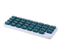 Pastillero de 31 días, caja de almacenamiento mensual extraíble de gran capacidad, 1 día 1 vez, soporte para suplementos vitamínicos de aceite de pescado para viajes, recordatorio de fecha (verde