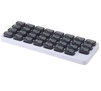 Pastillero de 31 días, caja de almacenamiento mensual extraíble de gran capacidad, 1 día 1 vez, soporte para suplementos vitamínicos de aceite de pescado para viajes, recordatorio de fecha (gris, 2)