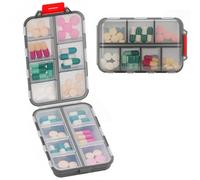 Pastillero de 7 días, organizador de pastillas con 14 compartimentos, para viajes, diario, para vitaminas, tabletas, cápsulas, aceite de pescado, etc