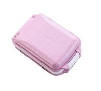 Pastillero de 8 rejillas, multicapa, a prueba de humedad, organizador de medicamentos de viaje, estuche de almacenamiento para tabletas para copos de calcio, aceite de pescado, vitamina (rosa)