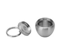 Pastillero de Acero Inoxidable, Mini Botella de Medicina Pequeña de Acero Inoxidable, Caja de Medicina Pequeña Portátil, Colgante de Llavero, Frasco Sellado de Metal, Mini Lata