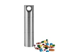 Pastillero de acero inoxidable: organizador portátil para tableta, caja impermeable para viajes al aire libre