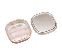 Pastillero de acero inoxidable para viajes, organizador de medicamentos de metal portátil con cierre de resorte fácil, diseño compacto que cabe en el bolsillo o bolso, ideal para vitaminas y