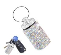 Pastillero De Acero Inoxidable, Pastillero Llavero Metal Con Brillantes, A A Prueba De Agua Contenedor De Alenamiento, Dispensador, Recor, Impermeable Y Resistente A La Humedad, Mini Y Portátil