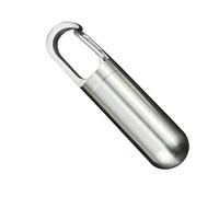 Pastillero de acero inoxidable, recipiente sellado e impermeable para pastillas, port¨¢til con llavero, ideal para viajes al aire (L)