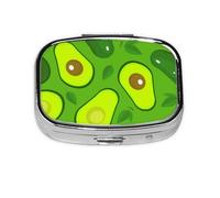 Pastillero de aguacate en verde para alimentos y bebidas, 2 compartimentos, organizador portátil