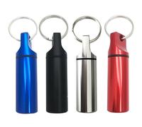 Pastillero de aluminio, 4 unidades, portátil, impermeable, mini llavero, organizador de píldoras, botella de medicina, capacidad de 10 ml para camping, viajes y actividades al aire libre