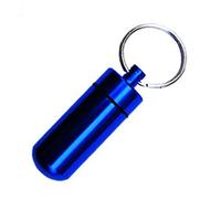 Pastillero de aluminio con llavero, impermeable, para viajes, camping, pesca, almacenamiento