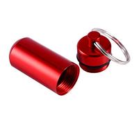 Pastillero de aluminio con llavero, impermeable, para viajes, camping, pesca, almacenamiento