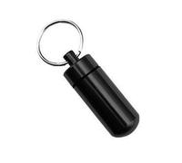 Pastillero de aluminio con llavero, impermeable, para viajes, camping, pesca, almacenamiento