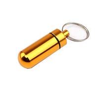 Pastillero de aluminio con llavero, impermeable, para viajes, camping, pesca, almacenamiento