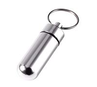 Pastillero de aluminio con llavero, impermeable, para viajes, camping, pesca, almacenamiento