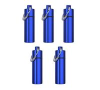 Pastillero de aluminio para llavero, caja pequeña para senderismo, camping, almacenamiento de pastillas