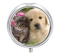 Pastillero de animales, gatos, perros, pastillero diario, 2 compartimentos