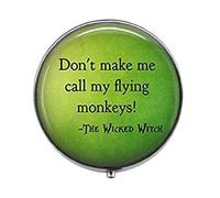 Pastillero de bruja malvada con dije «Don't Make Me Call My Flying Monkeys»