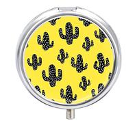 Pastillero de cactus, lindo pastillero diario, organizador de pastillas, 2 compartimentos
