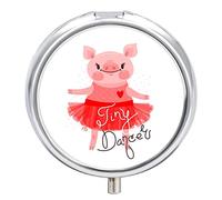 Pastillero de cerdo lindo diario pastillero organizador 2 compartimentos