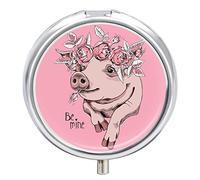 Pastillero de cerdo lindo diario pastillero organizador 2 compartimentos