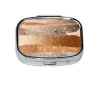 Pastillero de cobre dorado con textura glamorosa, 2 compartimentos, organizador portátil