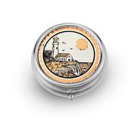 Pastillero de cobre hecho a mano, duradero, ligero, pastillero para casa, 3 compartimentos, organizador de pastillero de viaje para casa ligera, regalo inspirador para un navegante, marinero o tu hombre de yate