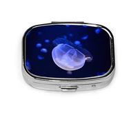 Pastillero de color medusa criatura pastillero para bolsillo o monedero lindo pequeño contenedor de pastillas organizador de pastillas de viaje