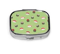 Pastillero de comida japonesa, cocina, arroz, Sushi, fácil de abrir, pastillero para bolsillo o monedero, bonito pastillero pequeño, organizador de pastillas de viaje