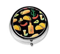 Pastillero de comida mexicana sin costuras, con 3 compartimentos, organizador portátil