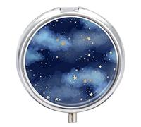Pastillero de constelaciones estrellas y nubes lindo organizador diario de pastillas 2 compartimentos